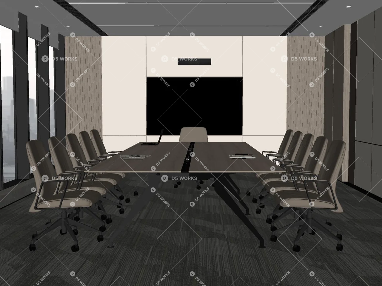 Modern Conference Room 3d model thumbnail 2