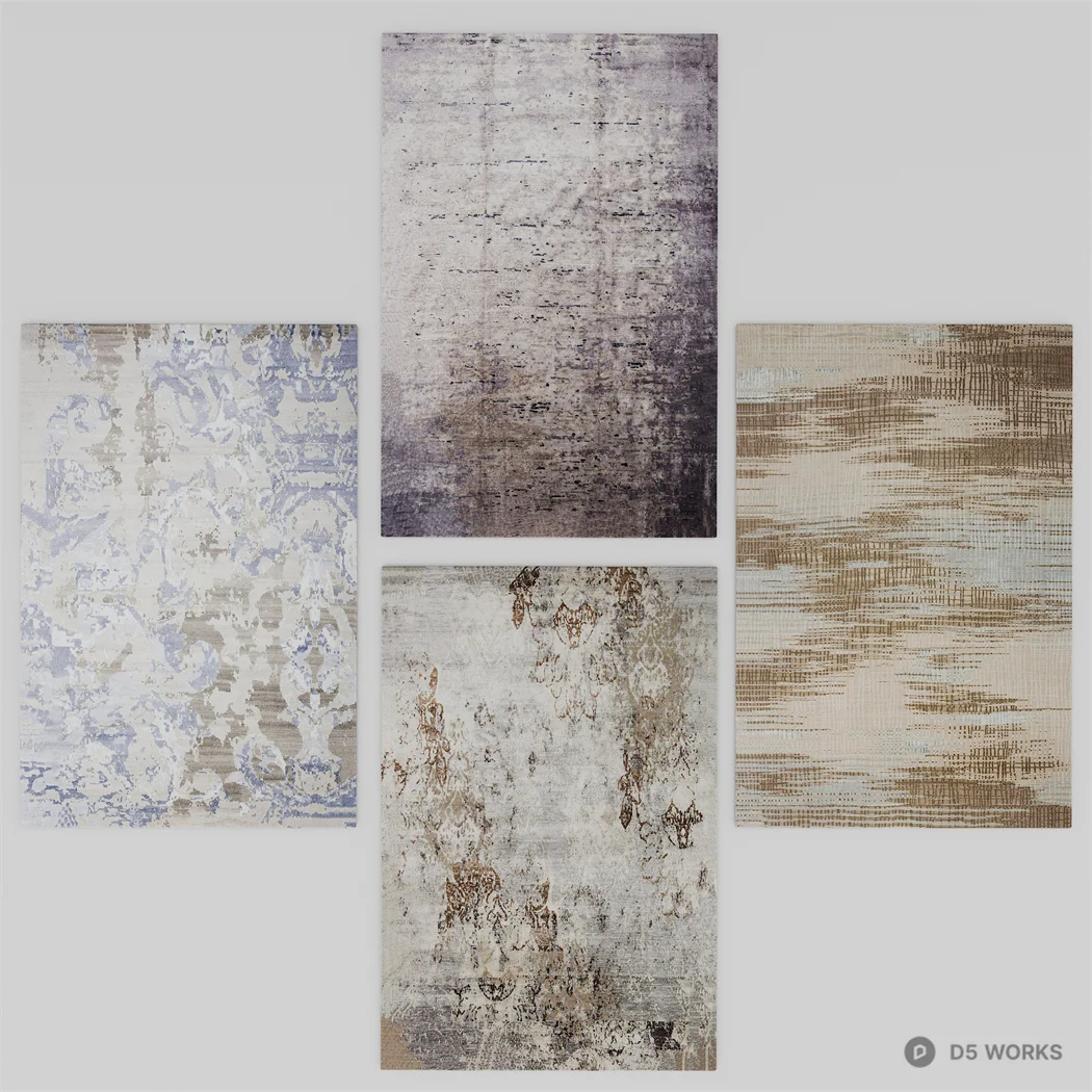 Abstract Patterned Rugs Collection 3d model - Image 1