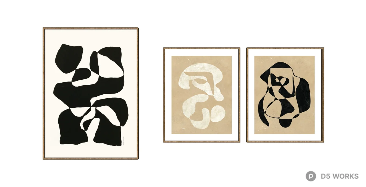 Abstract Geometric Art Print Set 3d model - Image 1