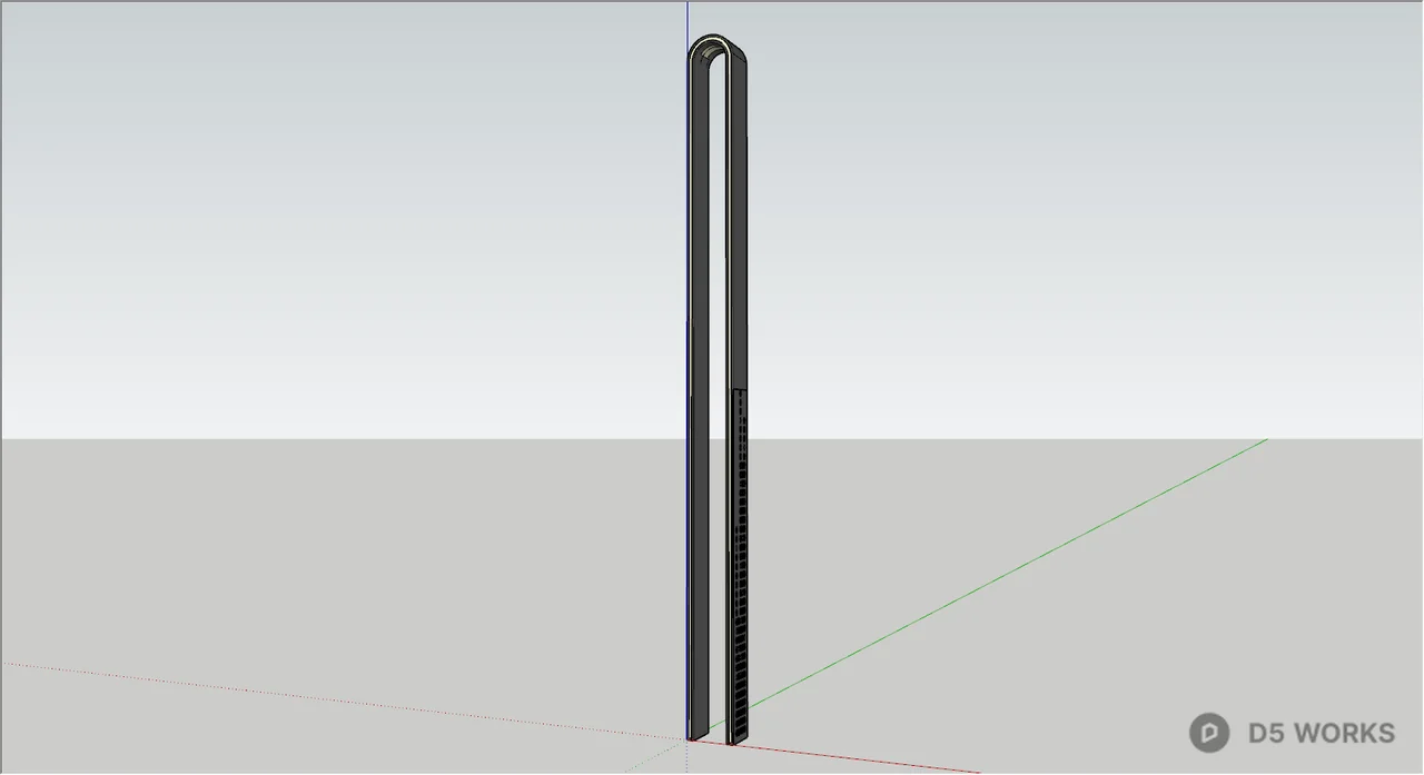 Minimalist Garden Post Lamp 3d model thumbnail 2