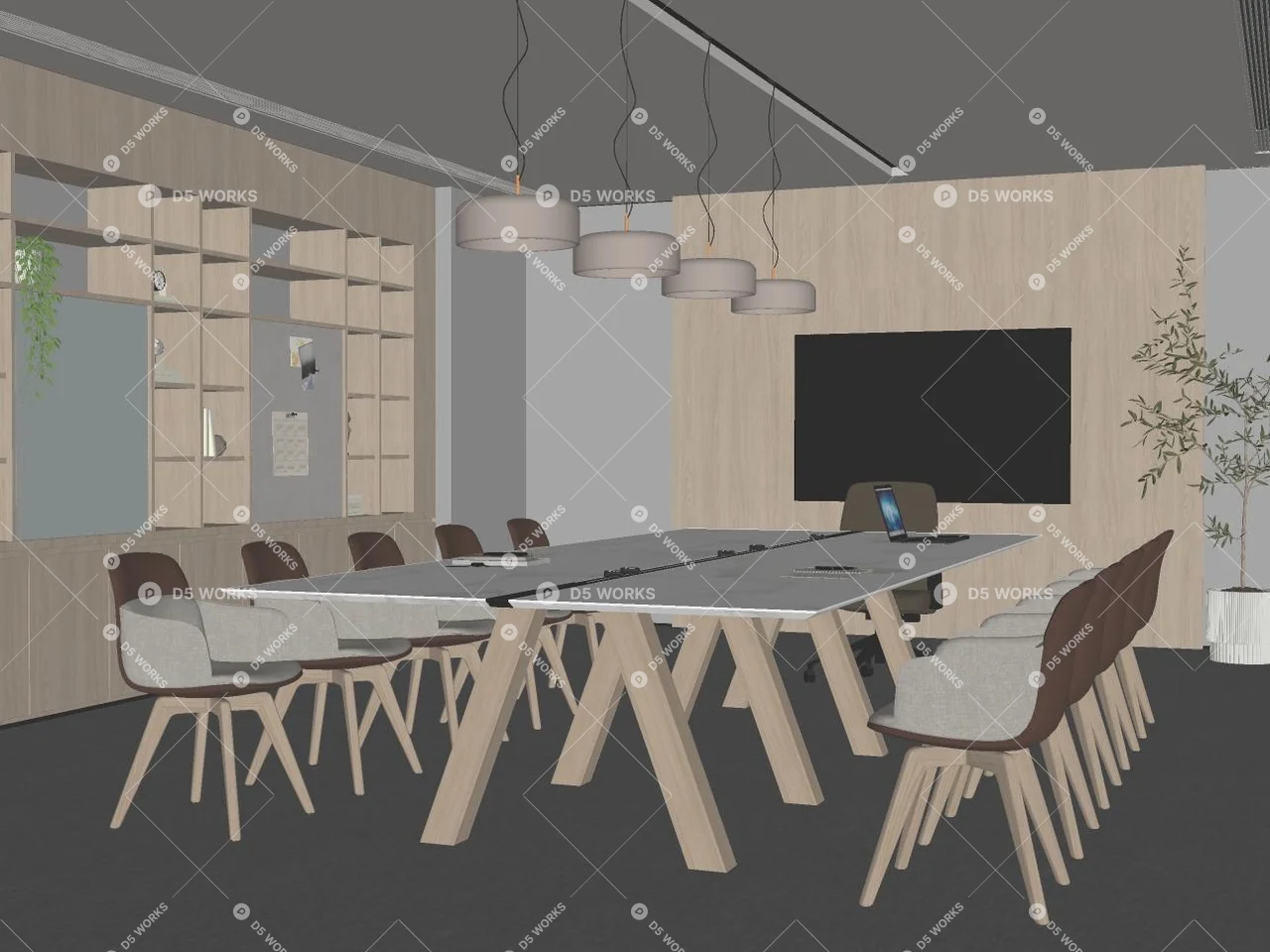 Modern Conference Room 3d model thumbnail 2