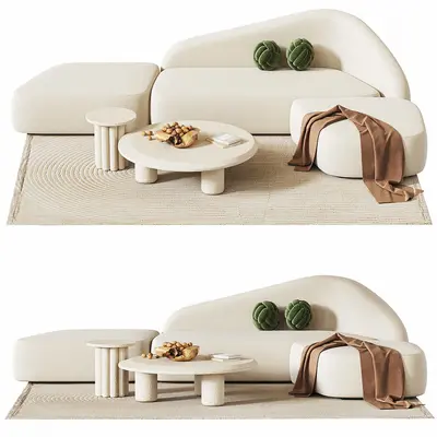 Modern Sofa & Side Table Set