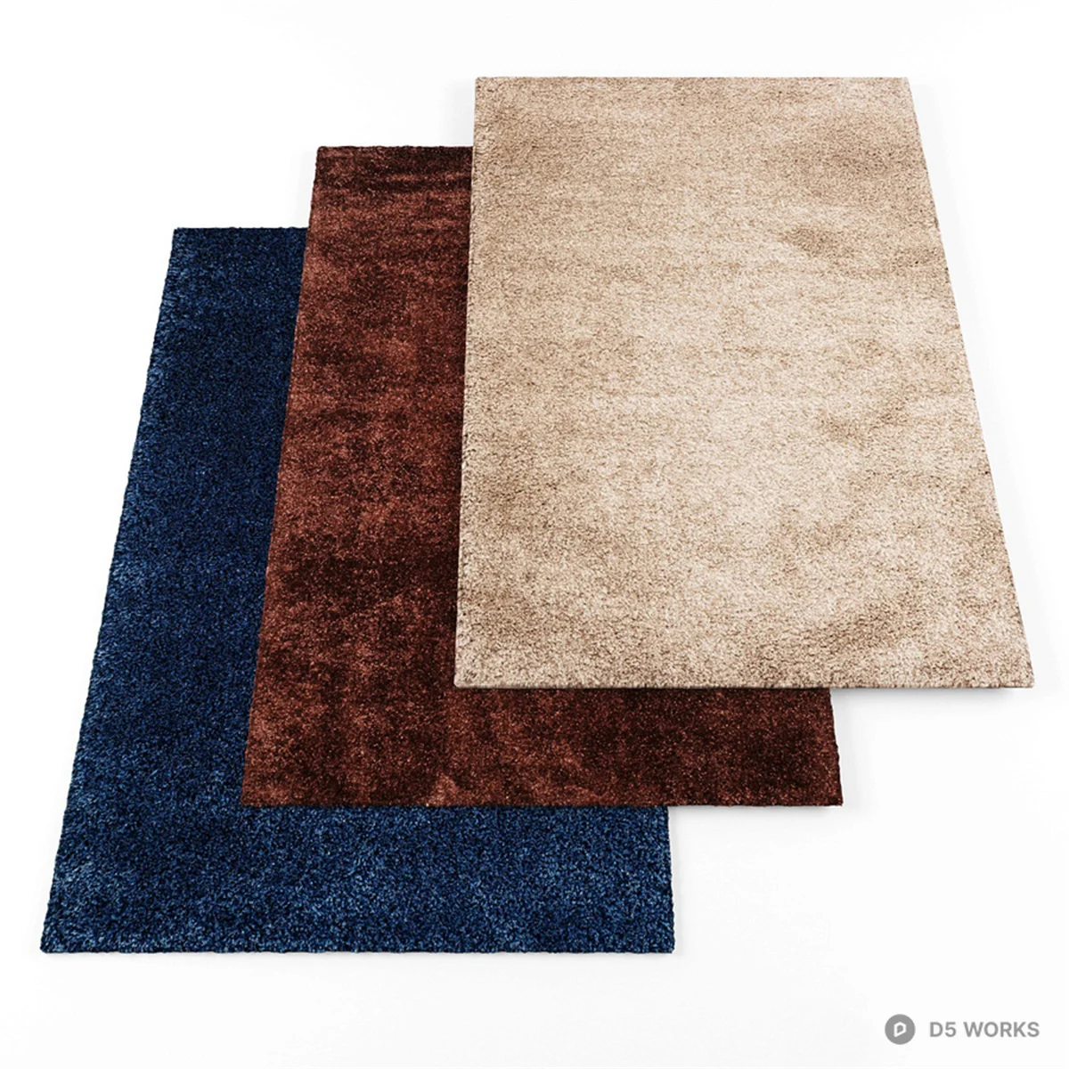 Minimalist Shaggy Area Rugs 3d model - Image 1