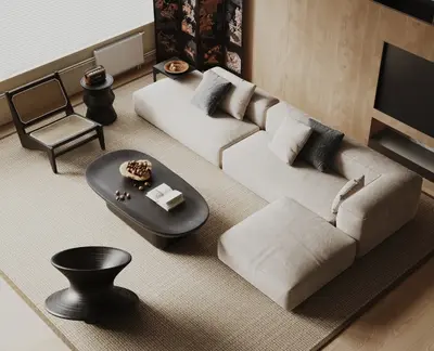 Mid-Century Modern Home Living Room