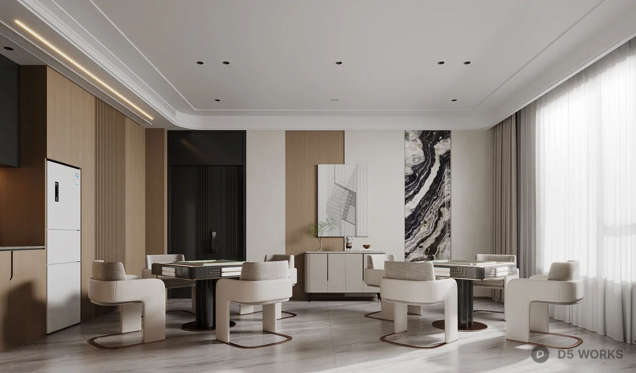 Modern Chess & Card Room 3d model - Image 1