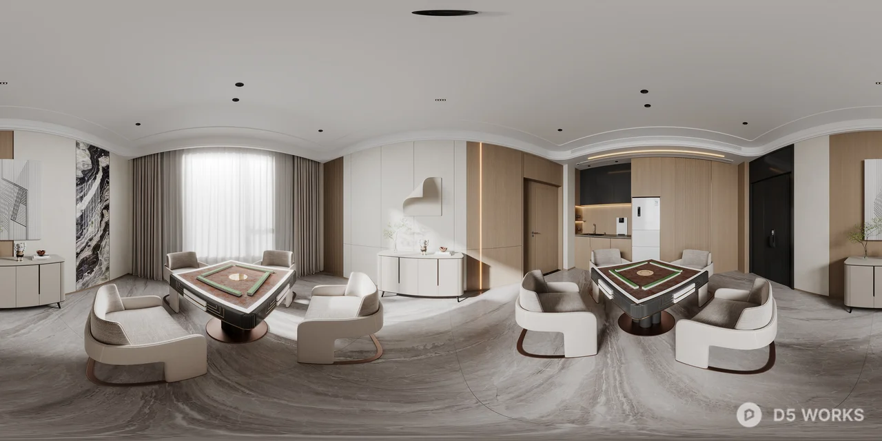 Modern Chess & Card Room 3d model thumbnail 3