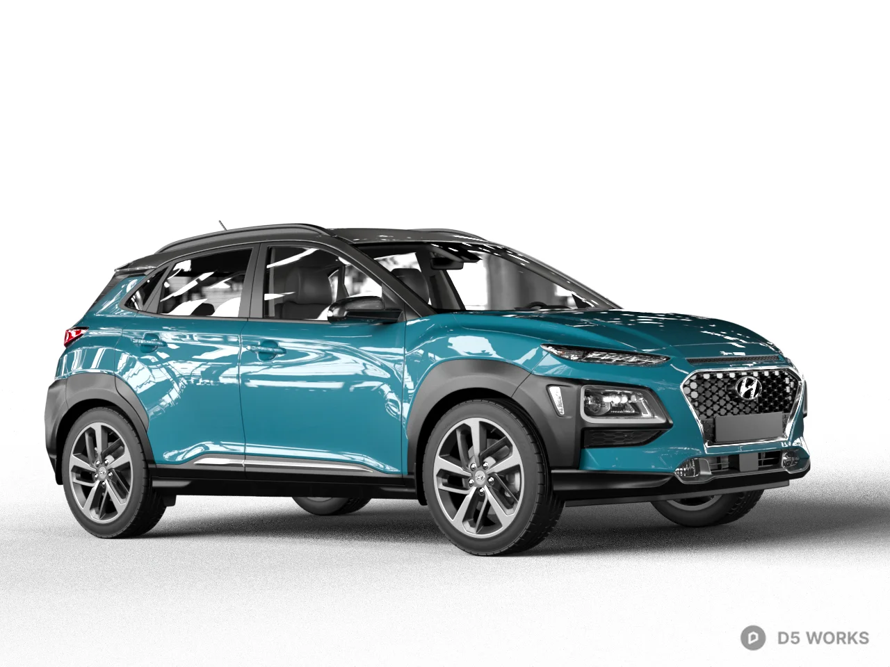 Turquoise Compact SUV 3d model - Image 1
