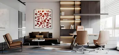 Modern Independent Office With Minimalist Furniture 3d model