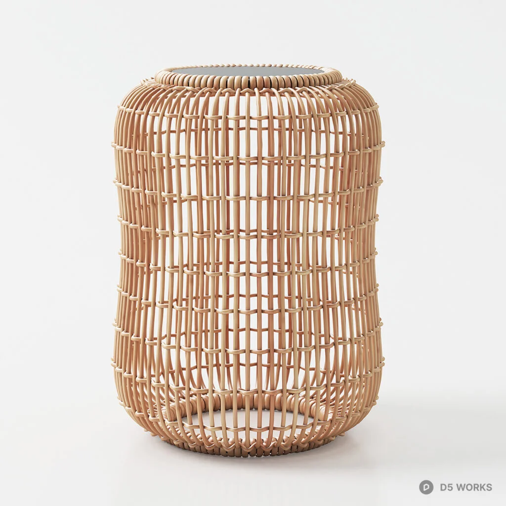 Rattan Outdoor Chair And Side Table Set 3d model thumbnail 2