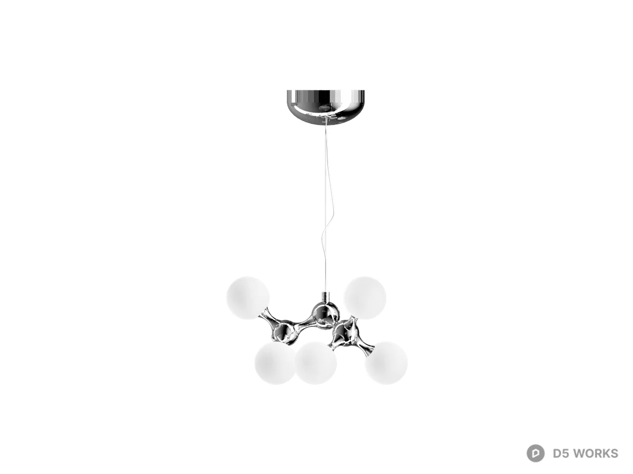 Modern Cluster Pendant Light 3d model thumbnail 2
