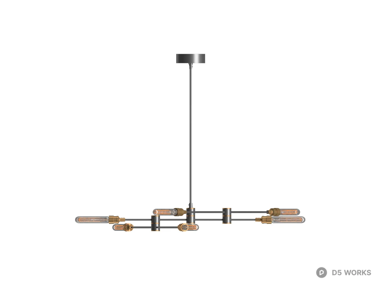 Modern Linear Pendant Light 3d model thumbnail 2