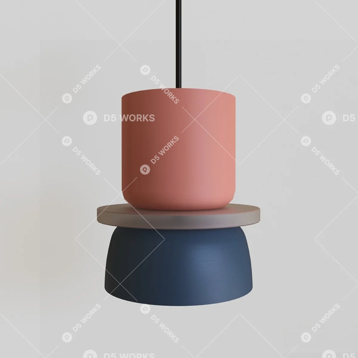 Scandinavian Pendant Light 3d model thumbnail 2