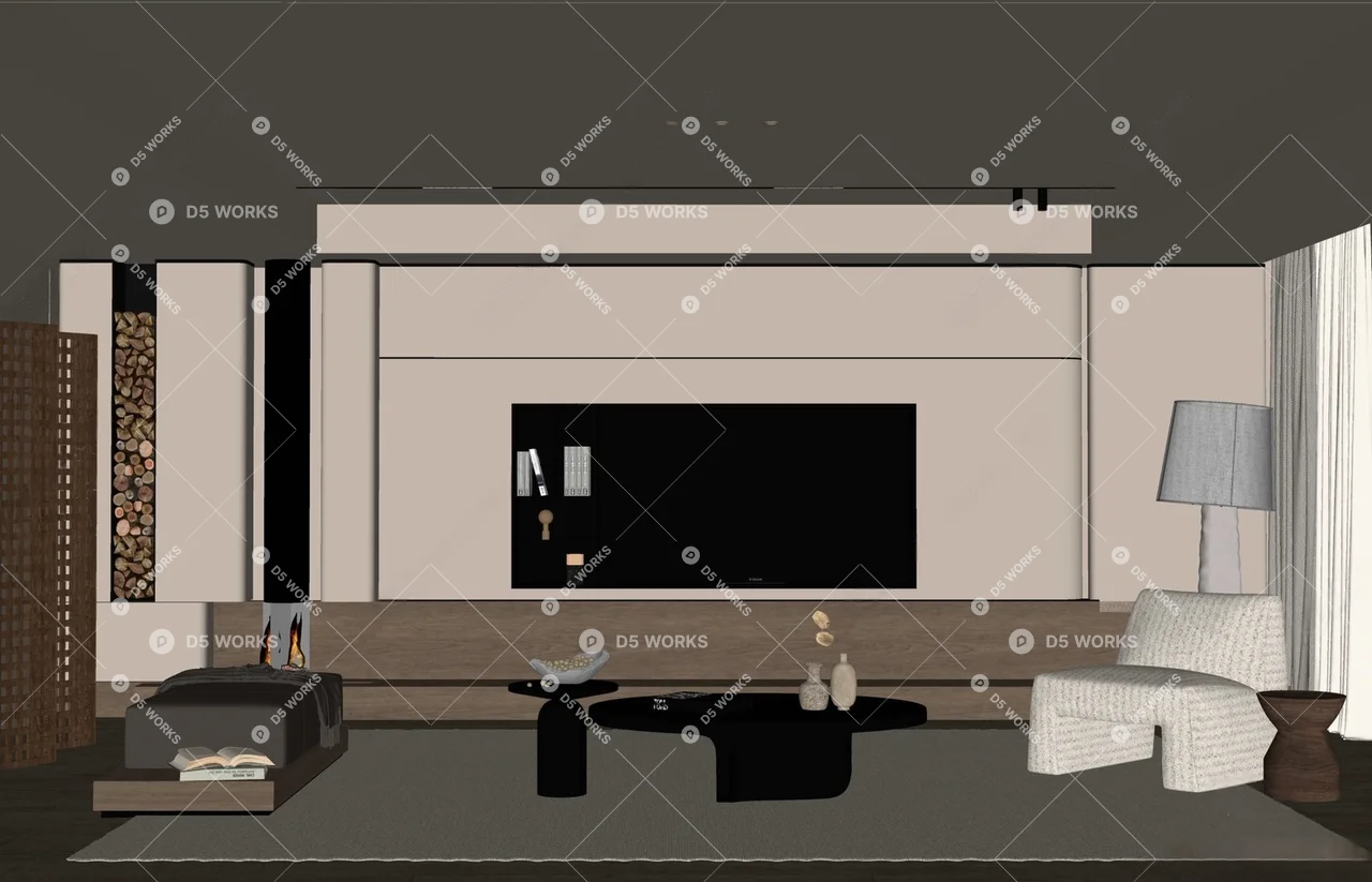 Japanese Home Living Room 3d model thumbnail 2