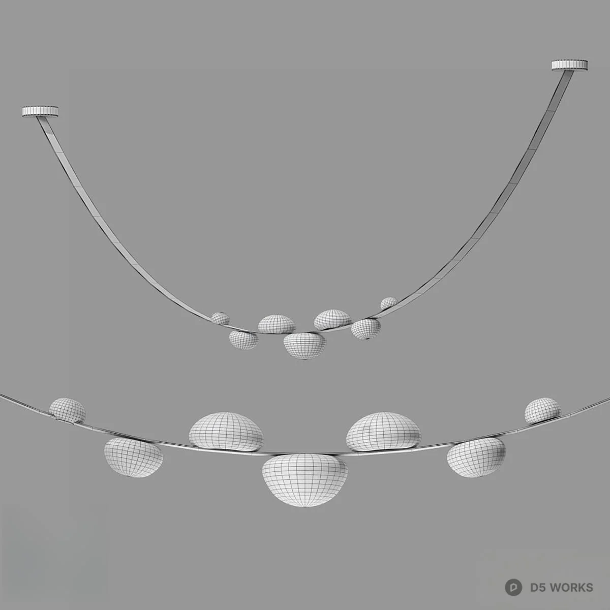 Bubble Droplet Pendant Light 3d model thumbnail 2