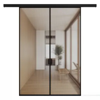 Minimalist Living Room with Sliding Door 3d model