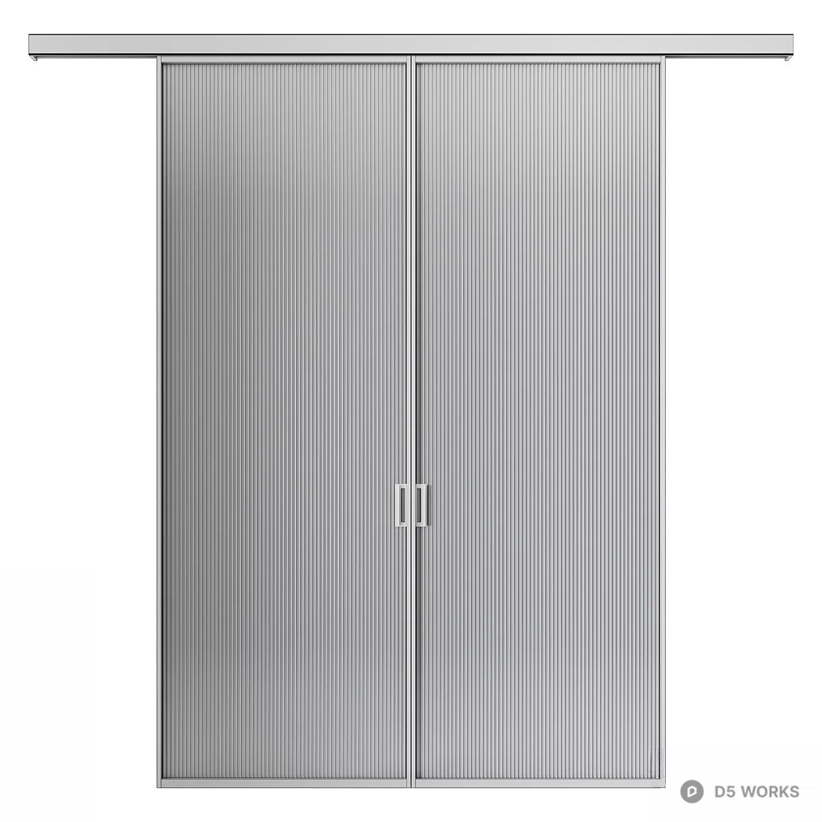 Minimalist Living Room with Sliding Door 3d model thumbnail 3