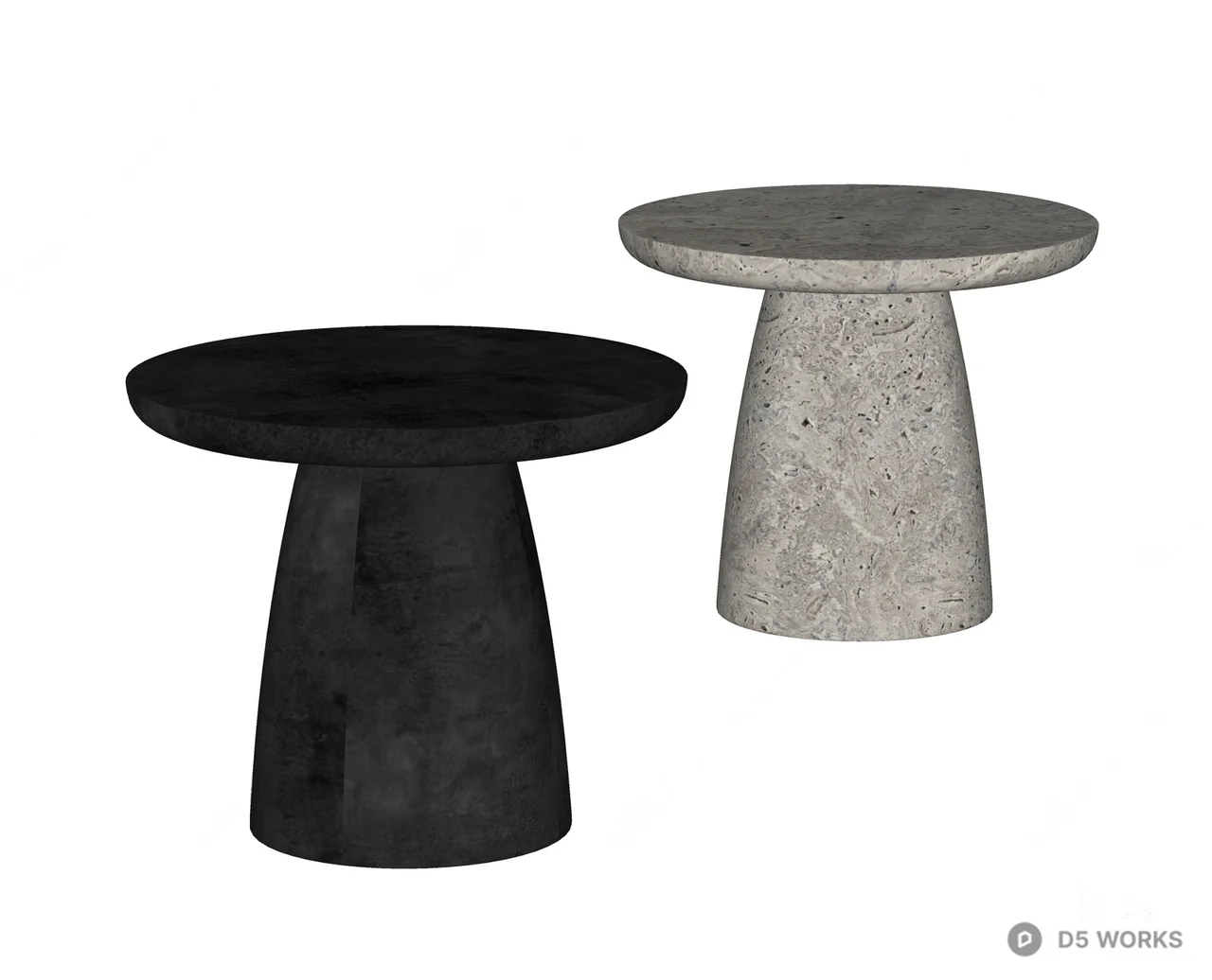 Concrete Pedestal Side Table 3d model thumbnail 2