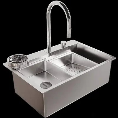 Stainless Steel Double Basin Sink 3d model