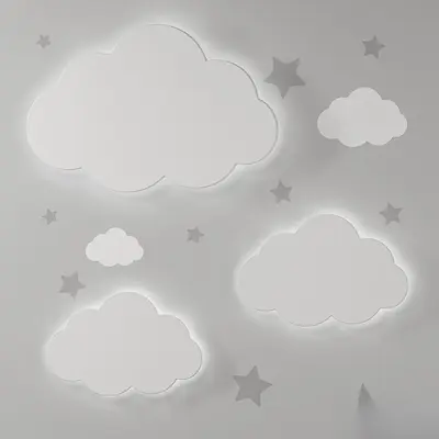 Cloud And Star Wall Lamp 3d model