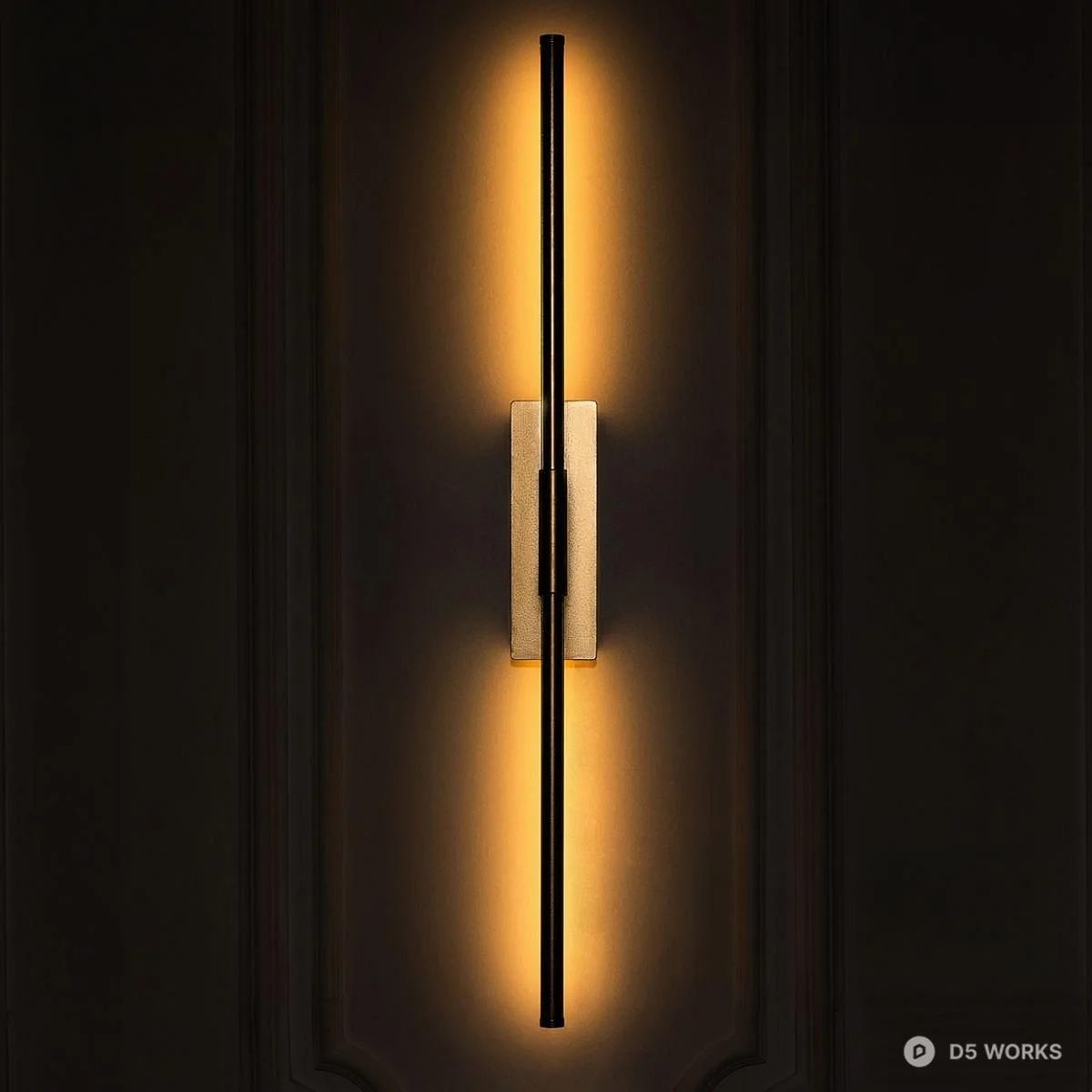 Minimalist Linear Wall Lamp 3d model thumbnail 5