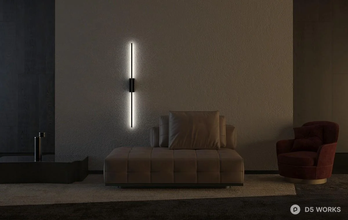 Minimalist Linear Wall Lamp 3d model thumbnail 3