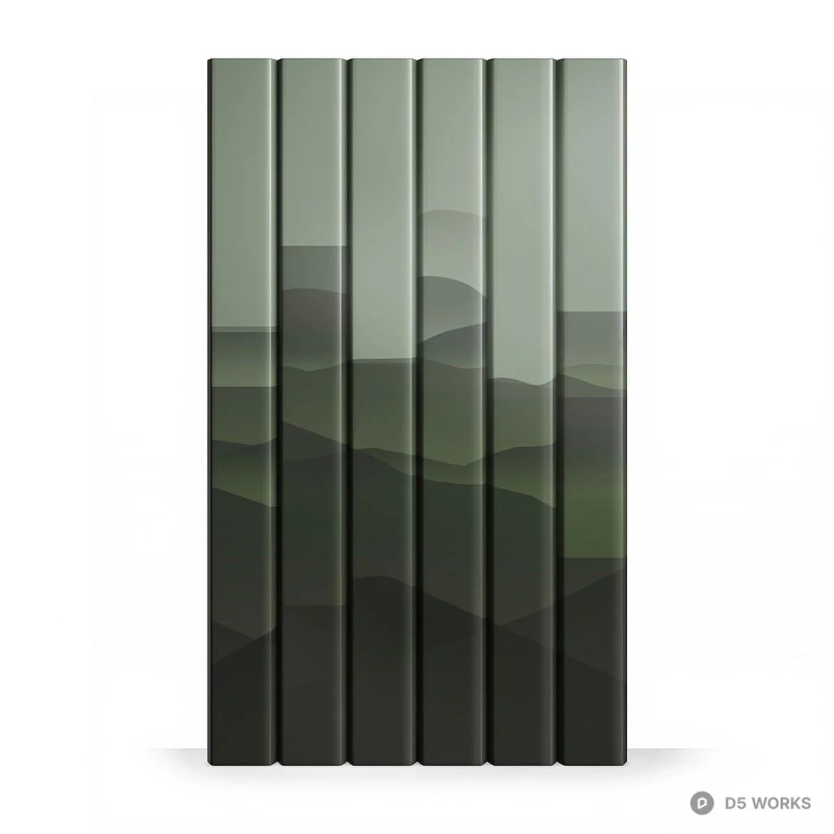 Minimalist Green Gradient Wall Panel 3d model - Image 1