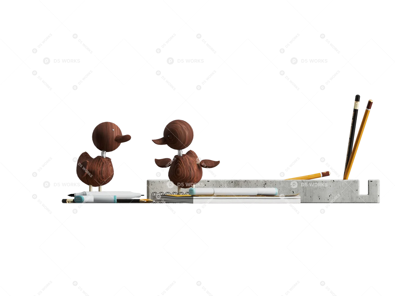 Modern Stationery 3d model thumbnail 2