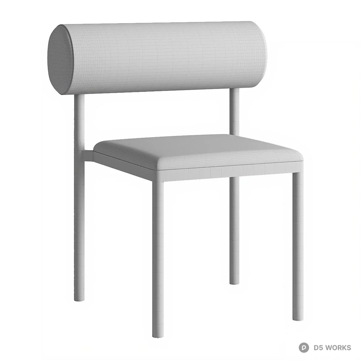 Minimalist Upholstered Dining Chair 3d model thumbnail 3