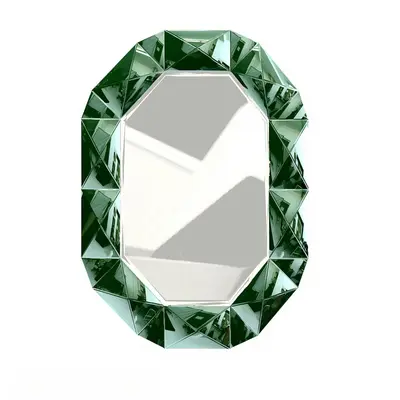 Faceted Emerald Green Decorative Mirror 3d model