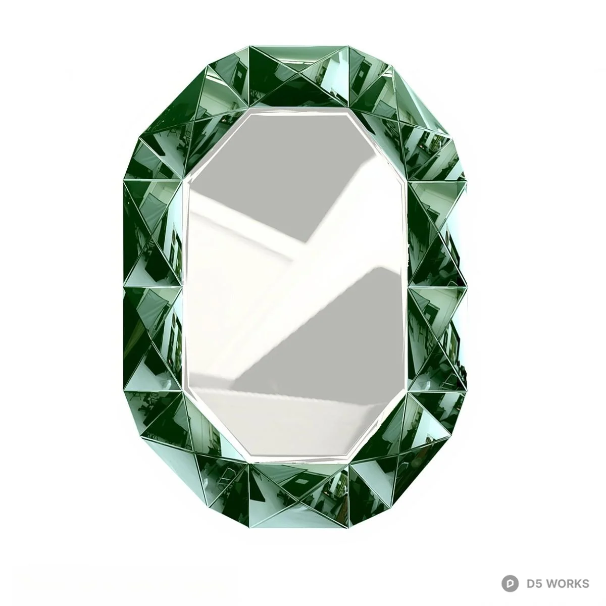 Faceted Emerald Green Decorative Mirror 3d model - Image 1