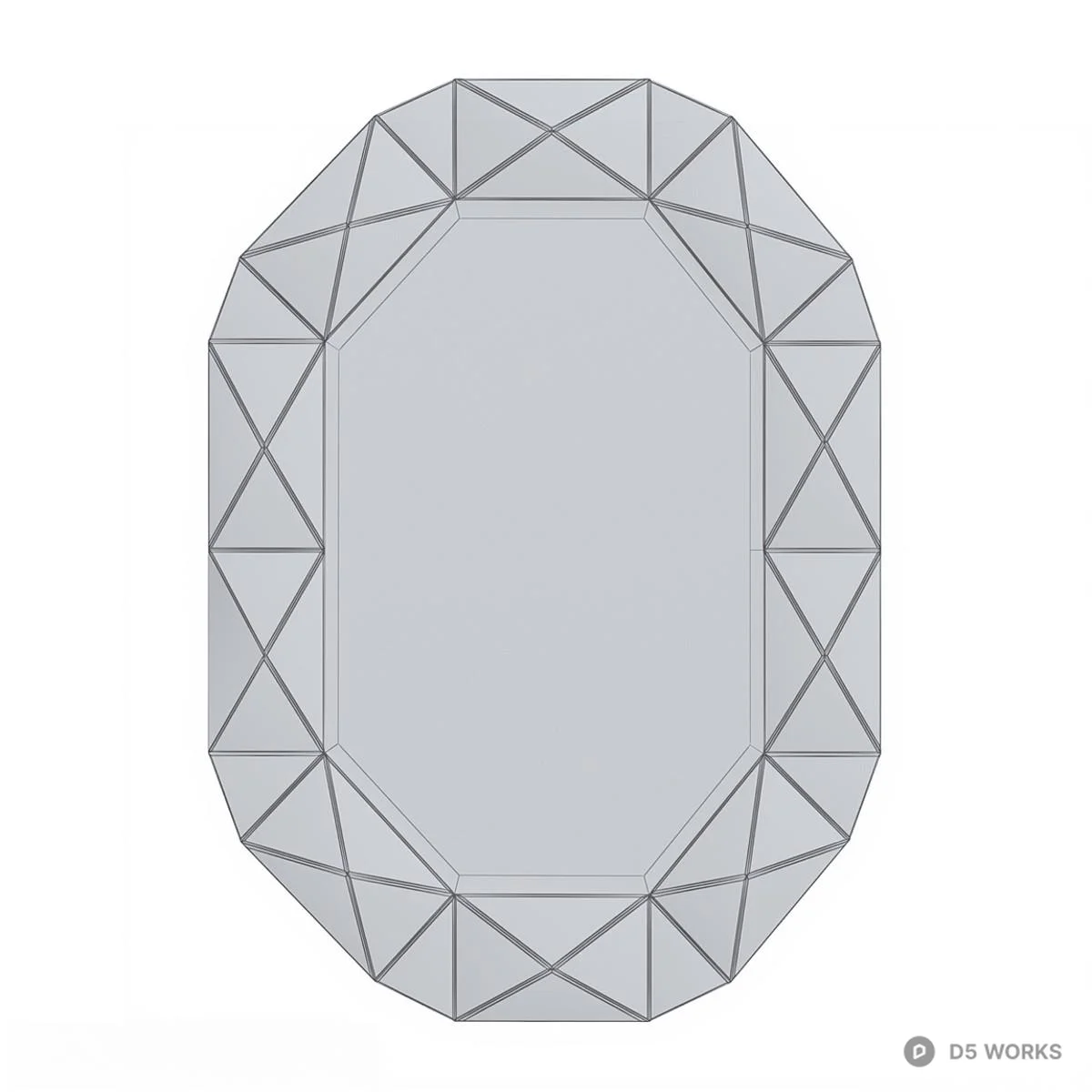 Faceted Emerald Green Decorative Mirror 3d model thumbnail 2
