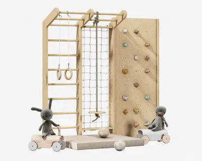 Modern Scandinavian Playground Equipment Set