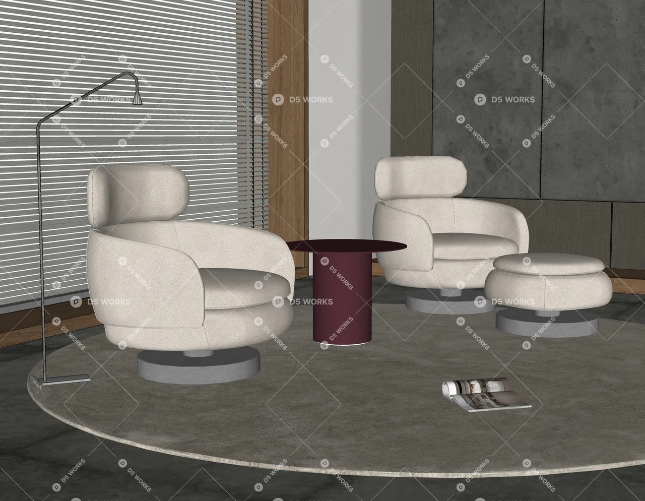 Armchair 3d model thumbnail 2