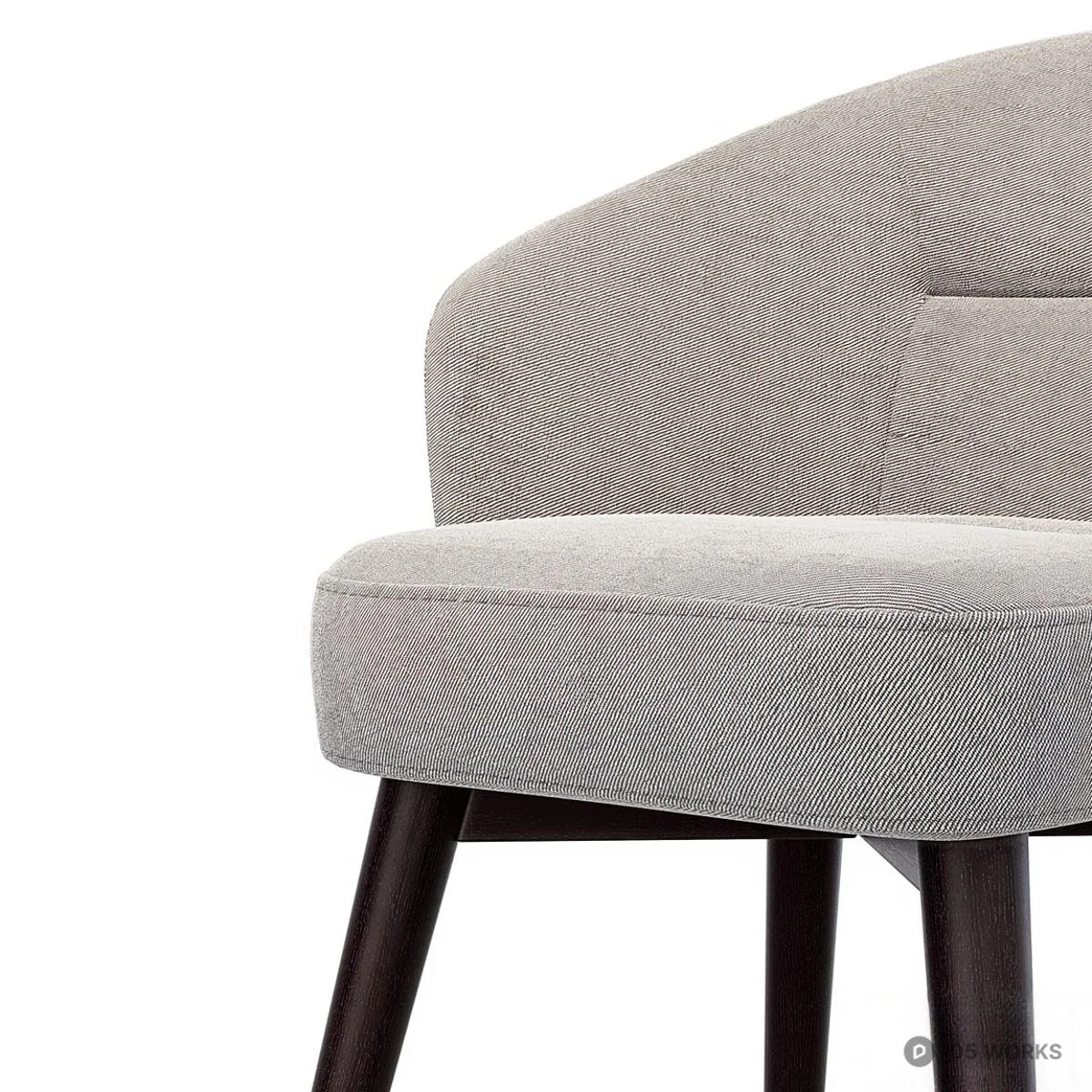 Upholstered Armchair With Tapered Legs 3d model thumbnail 6