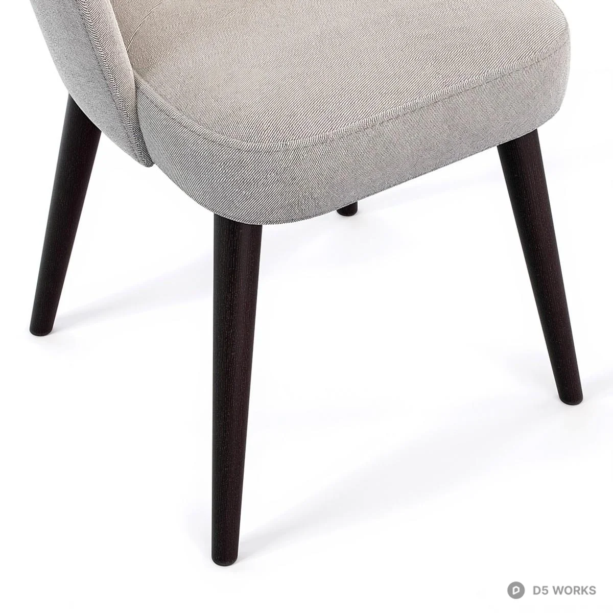 Upholstered Armchair With Tapered Legs 3d model thumbnail 5
