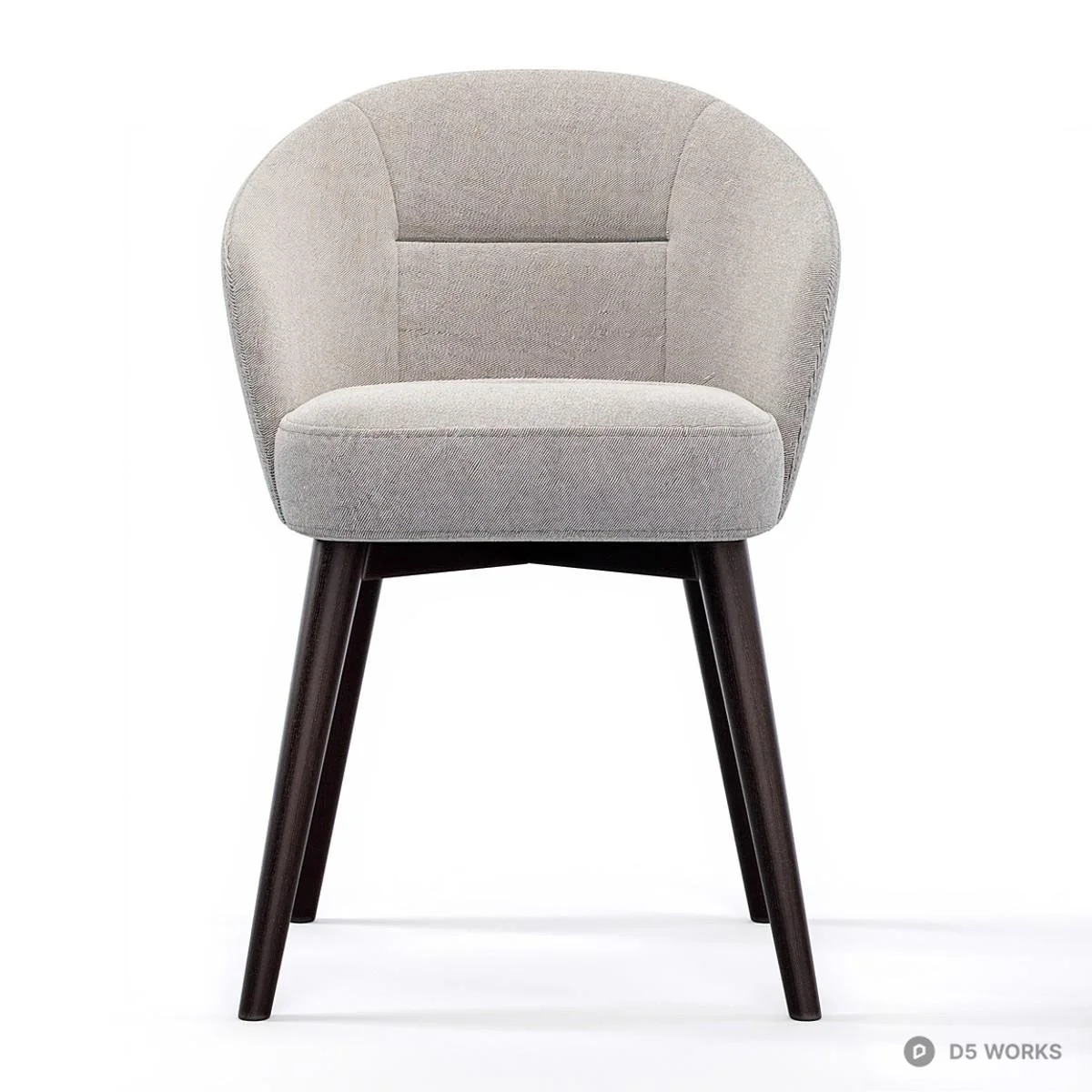 Upholstered Armchair With Tapered Legs 3d model thumbnail 4
