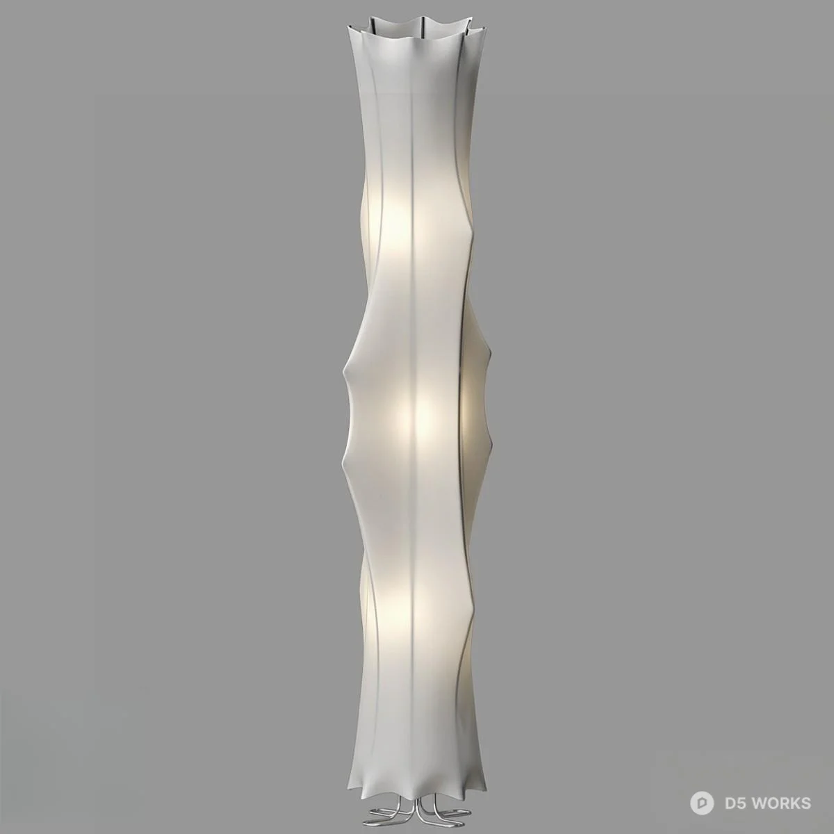 Wavy Fabric Floor Lamp 3d model - Image 1