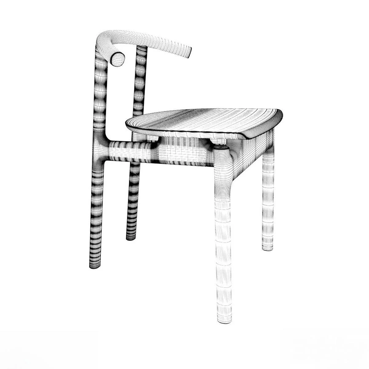 Minimalist Lounge Chair 3d model thumbnail 3