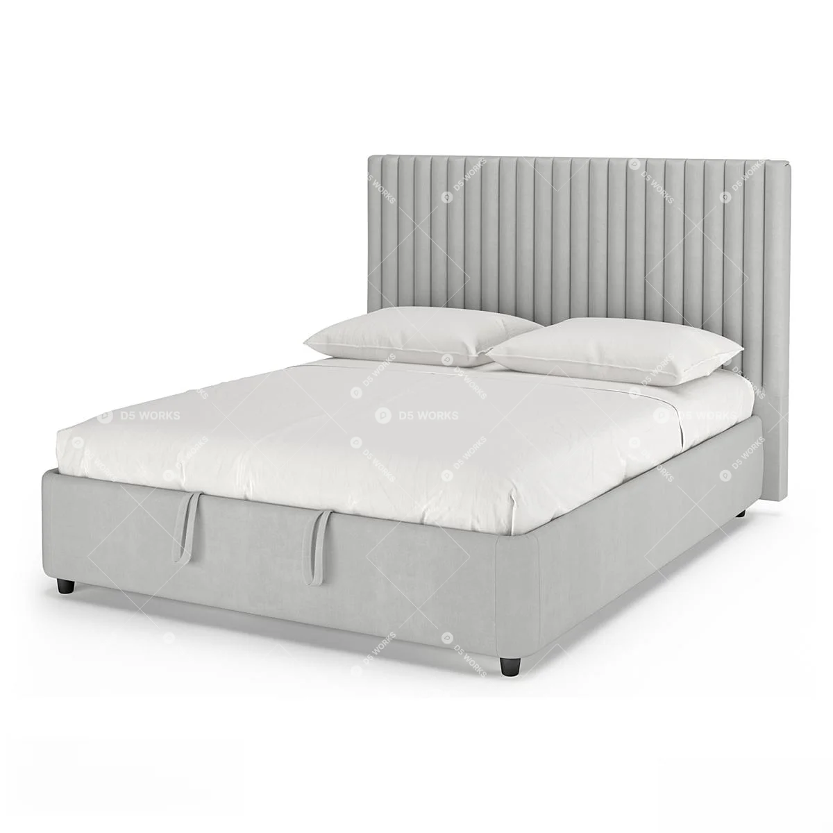 Transitional Double Bed 3d model thumbnail 3