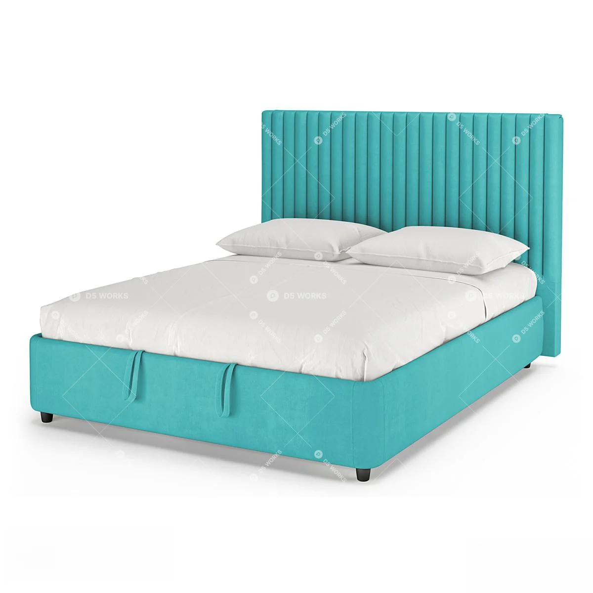 Transitional Double Bed 3d model thumbnail 4