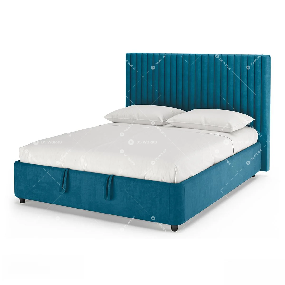 Transitional Double Bed 3d model thumbnail 6