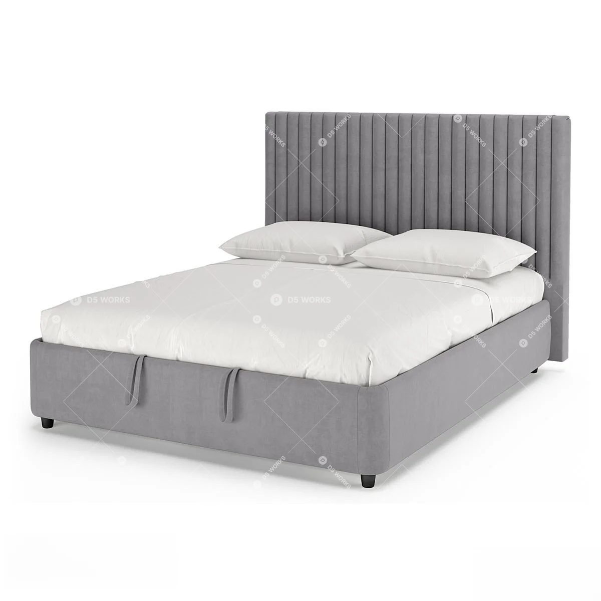 Transitional Double Bed 3d model thumbnail 5