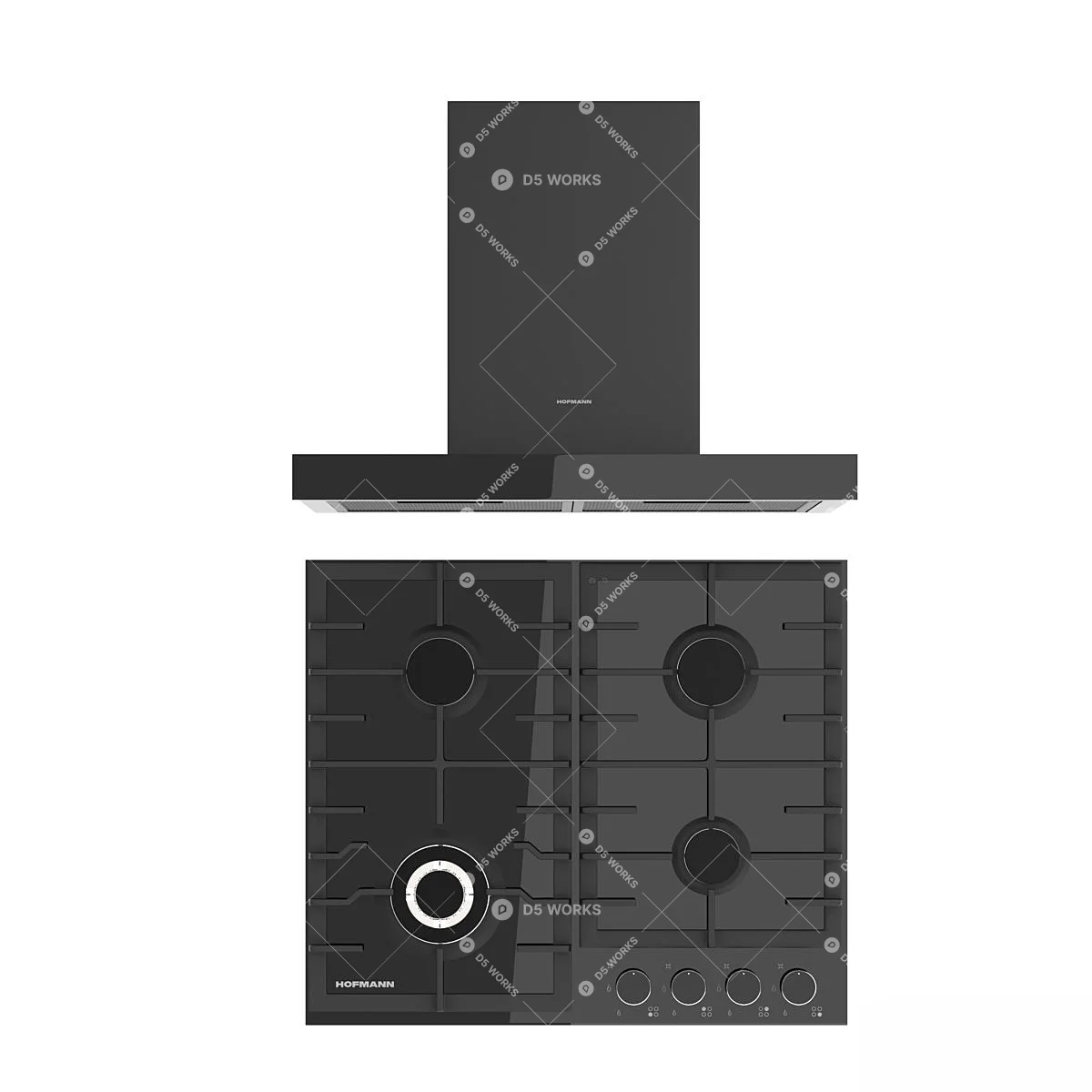 Home appliance combination 3d model thumbnail 3