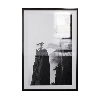 Paintings Black Metal Frame Black and White Landscape Painting 