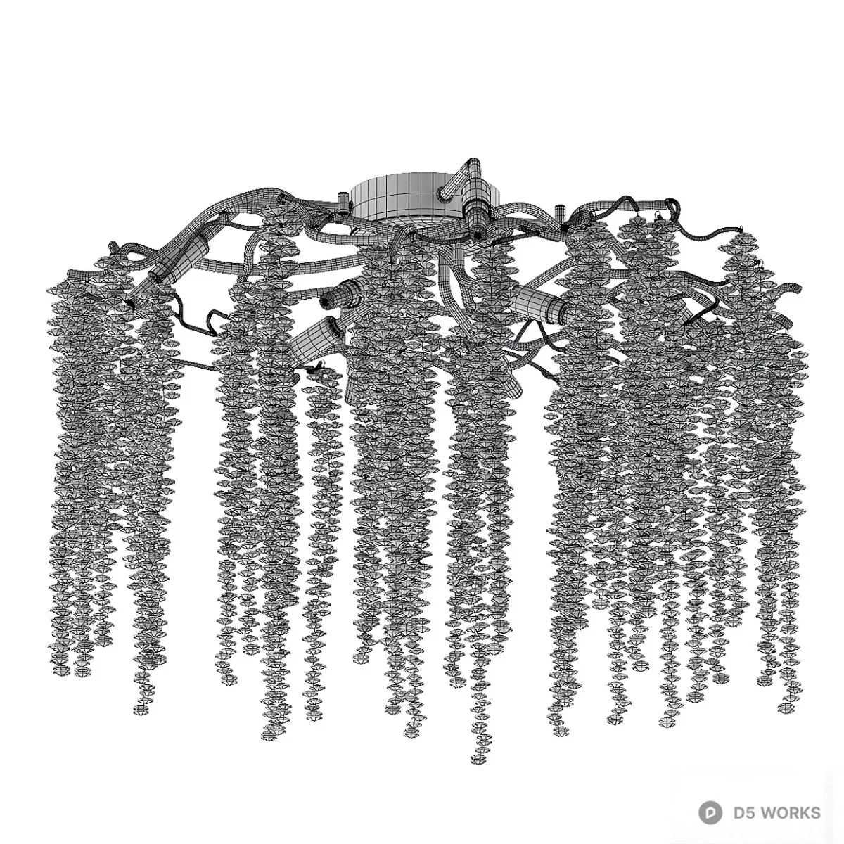 Crystal Chandelier Style Ceiling Light 3d model thumbnail 2