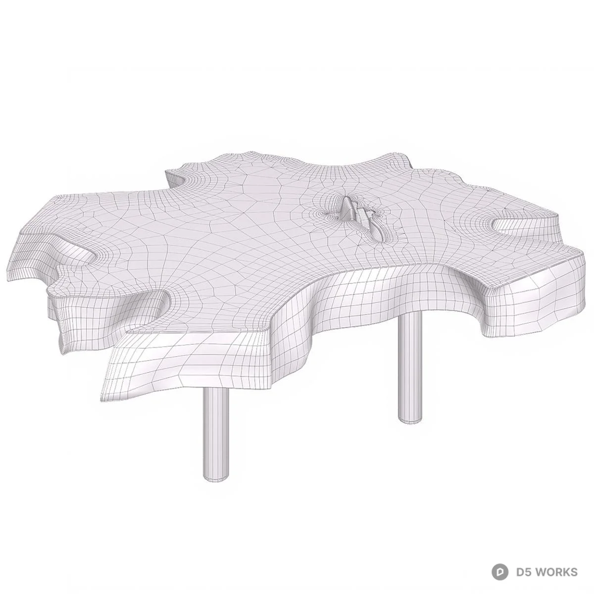 Live Edge Wood Coffee Table 3d model thumbnail 2
