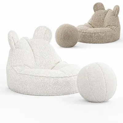 Bunny-Ear Children Sofa With Matching Ball Cushion 3d model