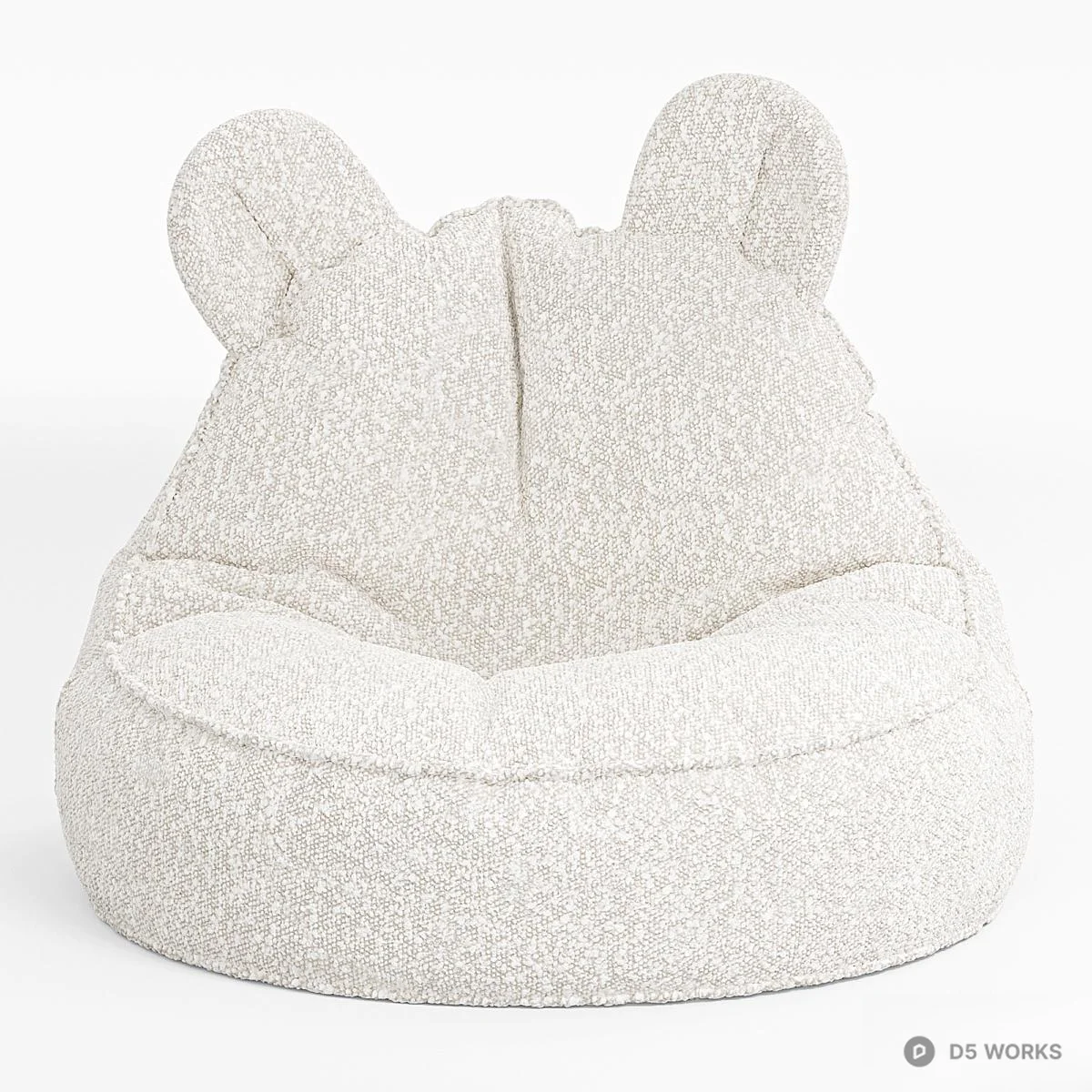 Bunny-Ear Children Sofa With Matching Ball Cushion 3d model thumbnail 2