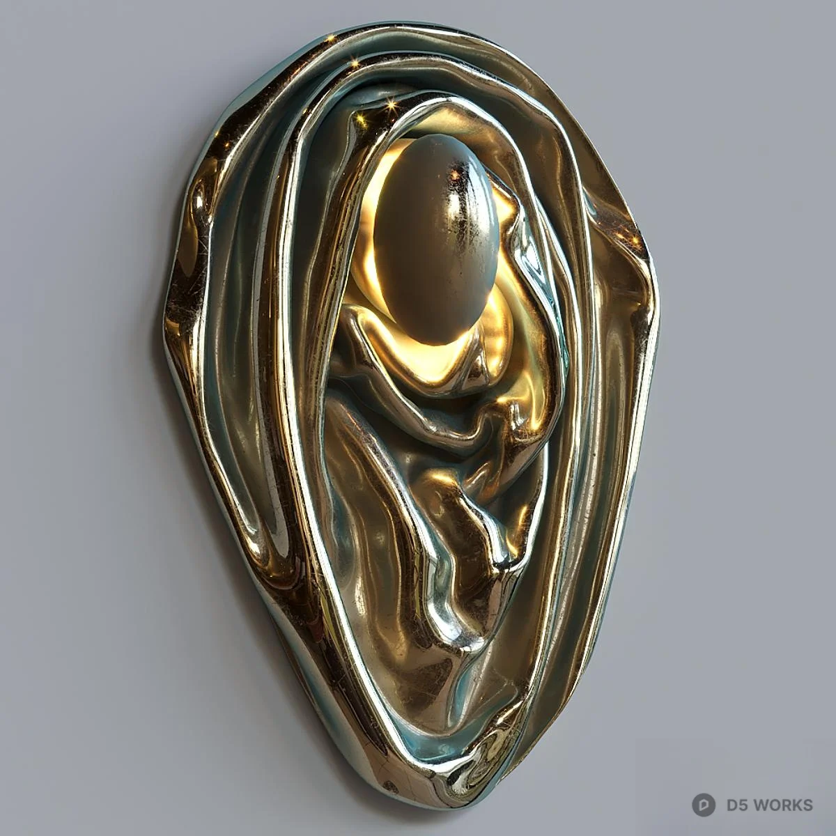 Minimalist Gold Wall Lamp 3d model thumbnail 2