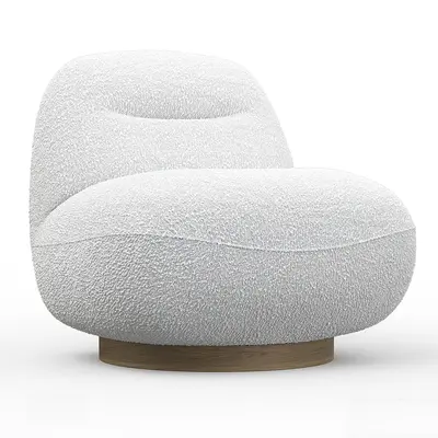 Textured Upholstered Swivel Lounge Chair 3d model